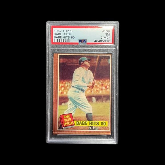 Original-1962 Babe Ruth Topps Hits 60 PSA 7 NM #139 High End Eye Appeal Ruth Spe - Picture 2 of 3